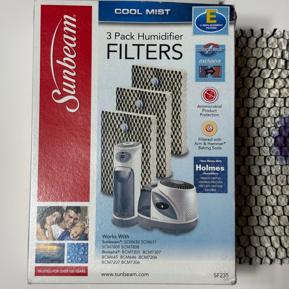Sunbeam Cool Mist Humidifier Filter SF235 SF213 Antimicrobial 1 3-Pack plus 1